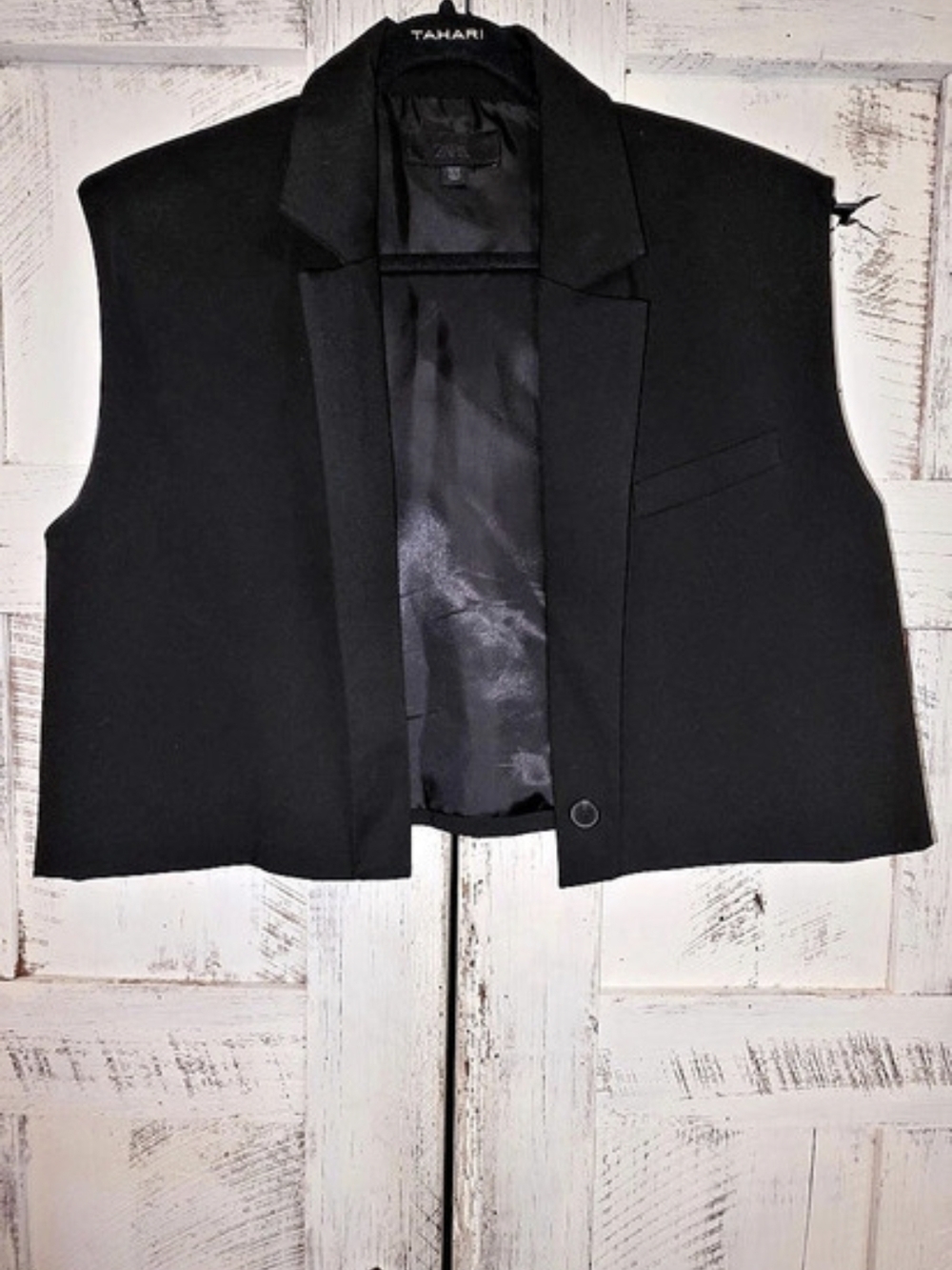 Zara Sleeveless Blazer in Black Size Small Like New